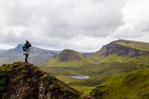 student on mountain during study abroad